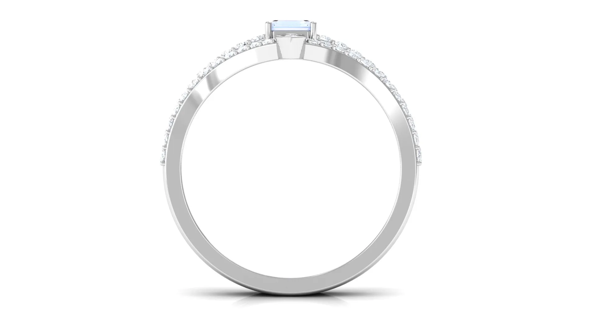 Moonstone Stackable Ring Set with Diamond