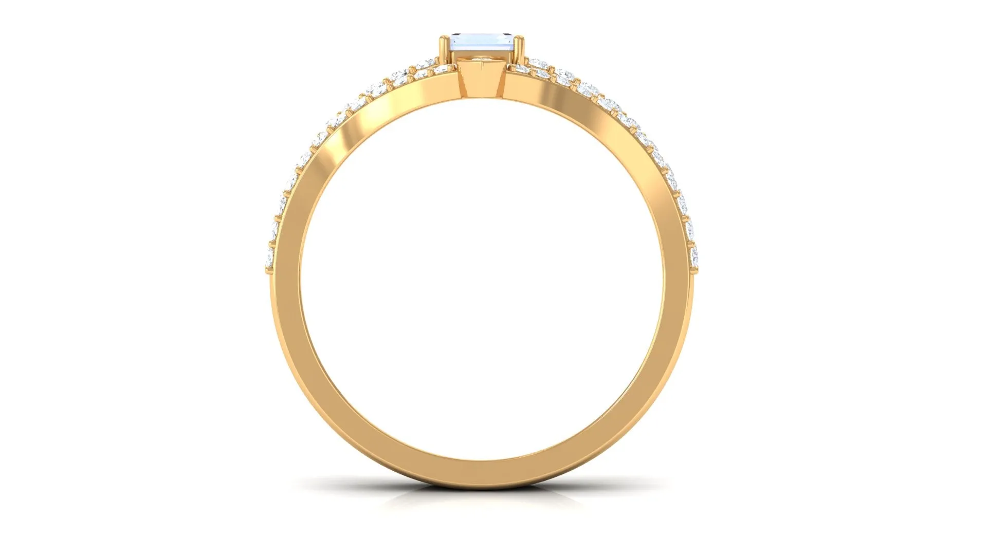 Moonstone Stackable Ring Set with Diamond