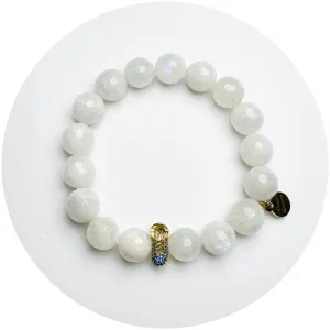 Moonstone with Blue Baby Shoe