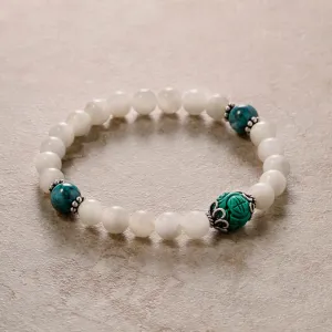 Moonstone Wrist Mala with Turquoise