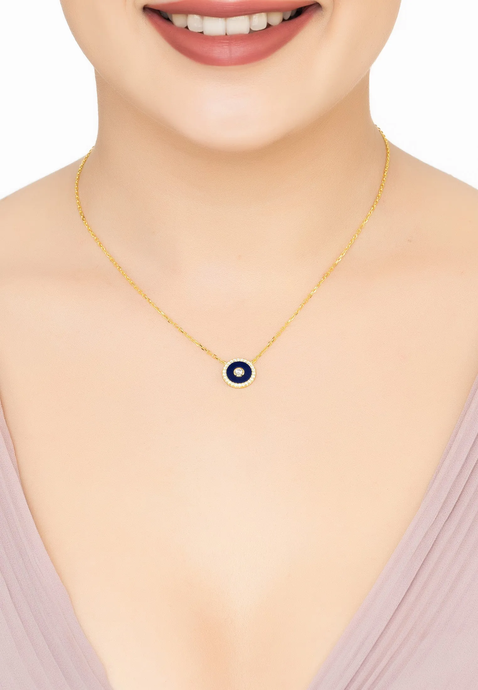 Mystique Amulet Lapis Lazuli Pendant Necklace Gold