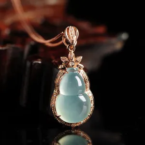 Natural Jade Pendant Jadeite Gold Gourd Pendant PT90