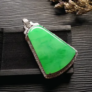 Natural Jade Pendant Jadeite Gold Pendant PT426