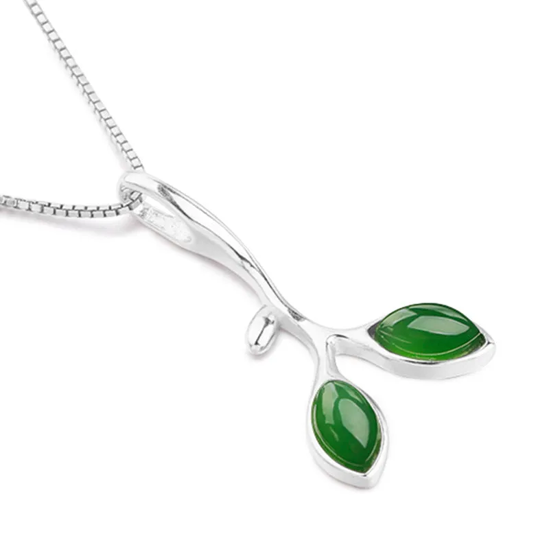 Natural Jade Pendant Nephrite Silver Pendant ZPT243
