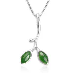 Natural Jade Pendant Nephrite Silver Pendant ZPT243