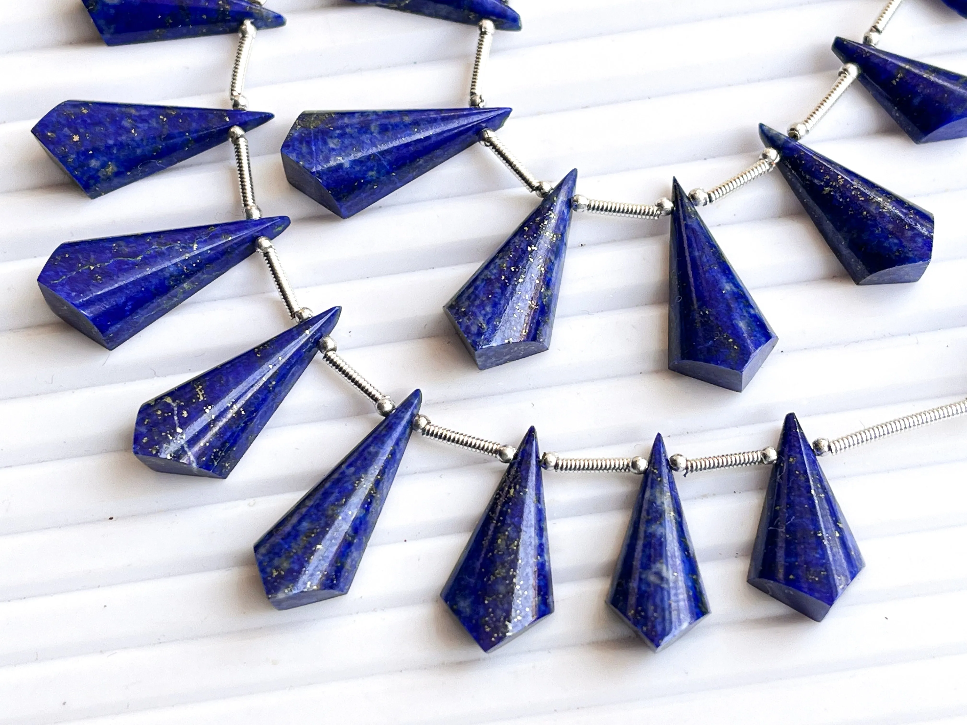 Natural Lapis lazuli Cone shape beads