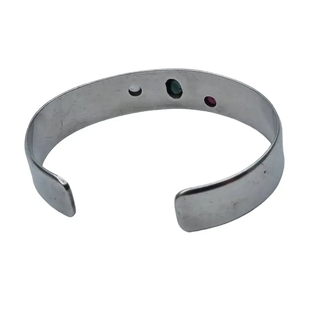 Natural stone bracelet and ring, sterling silver, ruby, sapphire, moonstone.