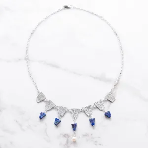 Nefertiti Regal Lapis Lazuli and Pearl Necklace
