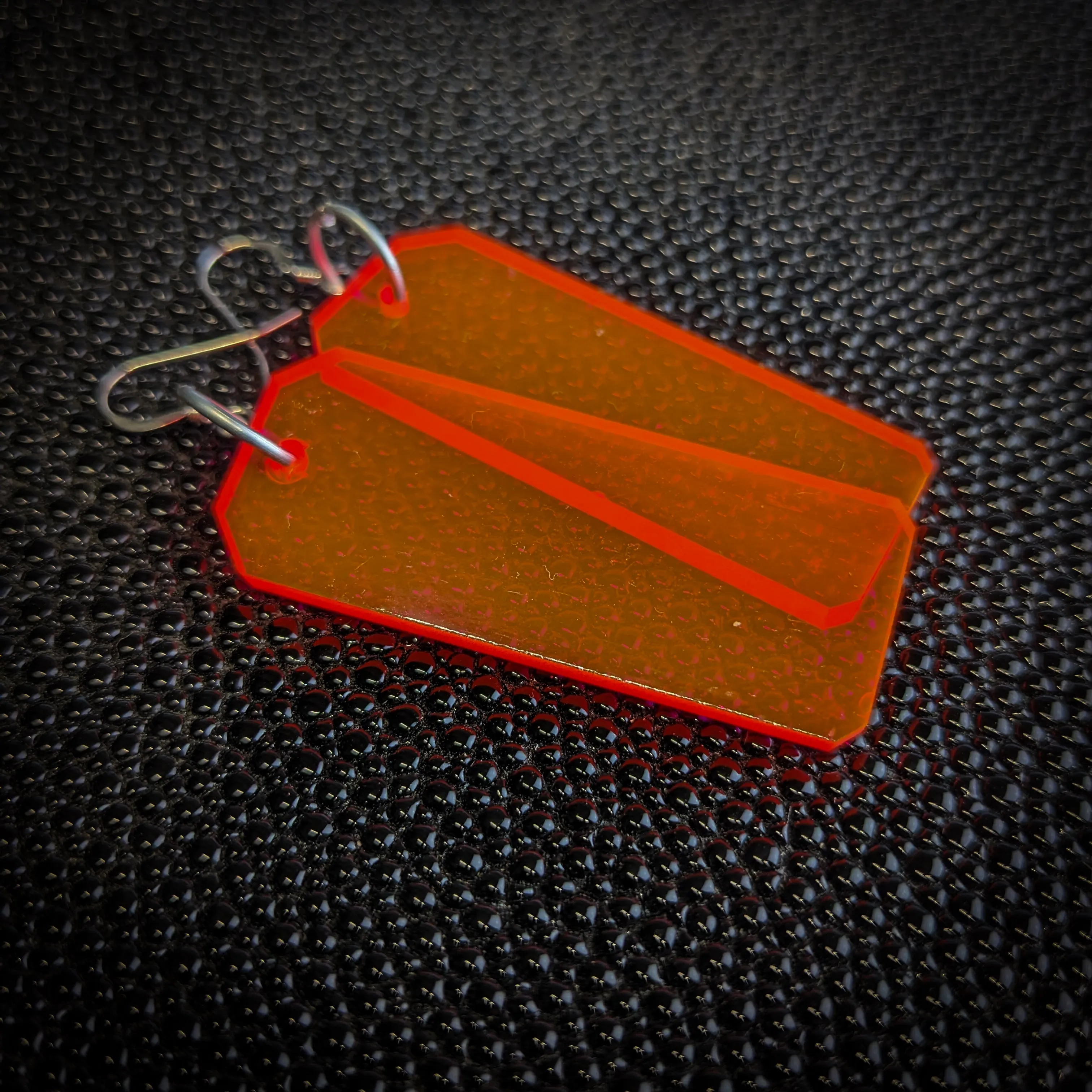 Neon Orange Tag Dangle Earrings