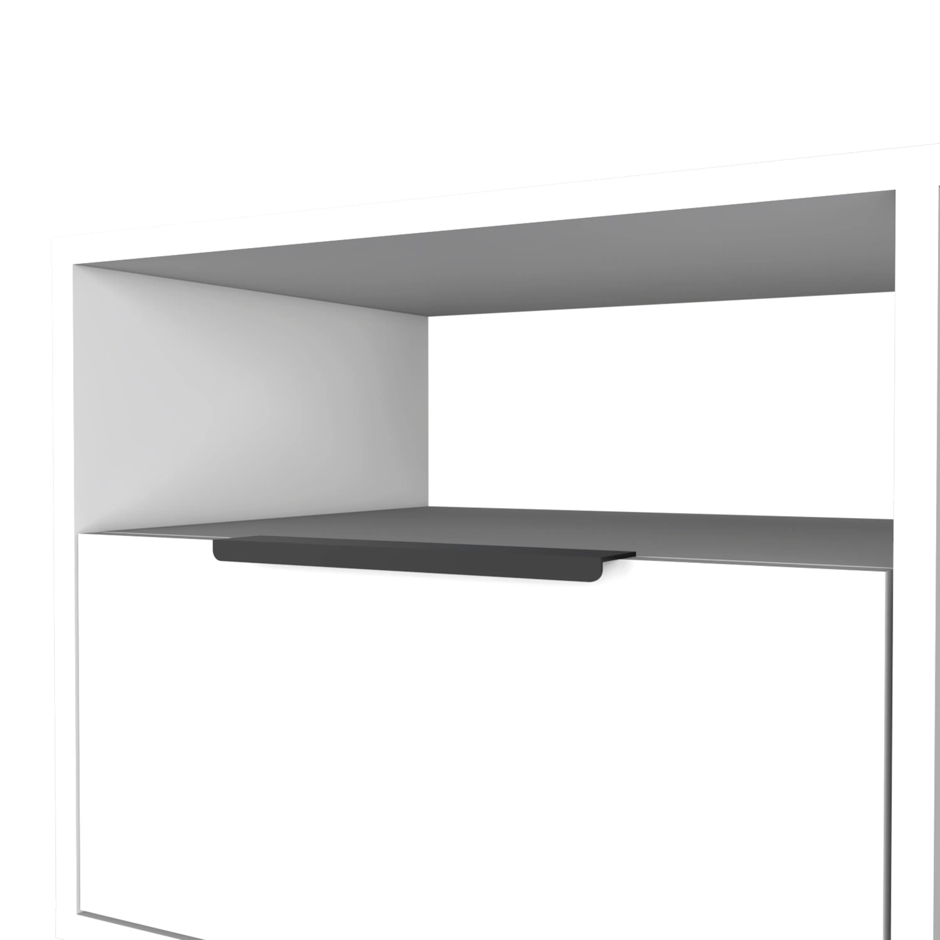 Nightstand 22"H, One Open Shelf, Single Door Cabient, Hairpin Legs, White