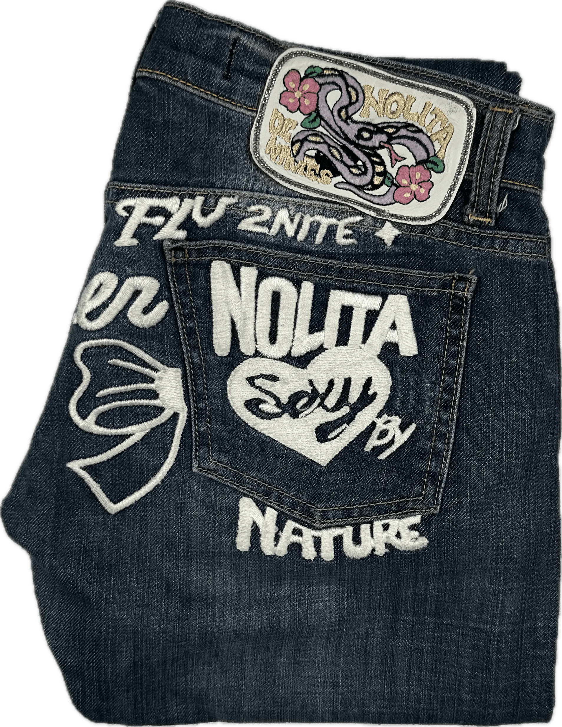 Nolita - Stunning Logo Seat Low Rise Jeans  -Size 26