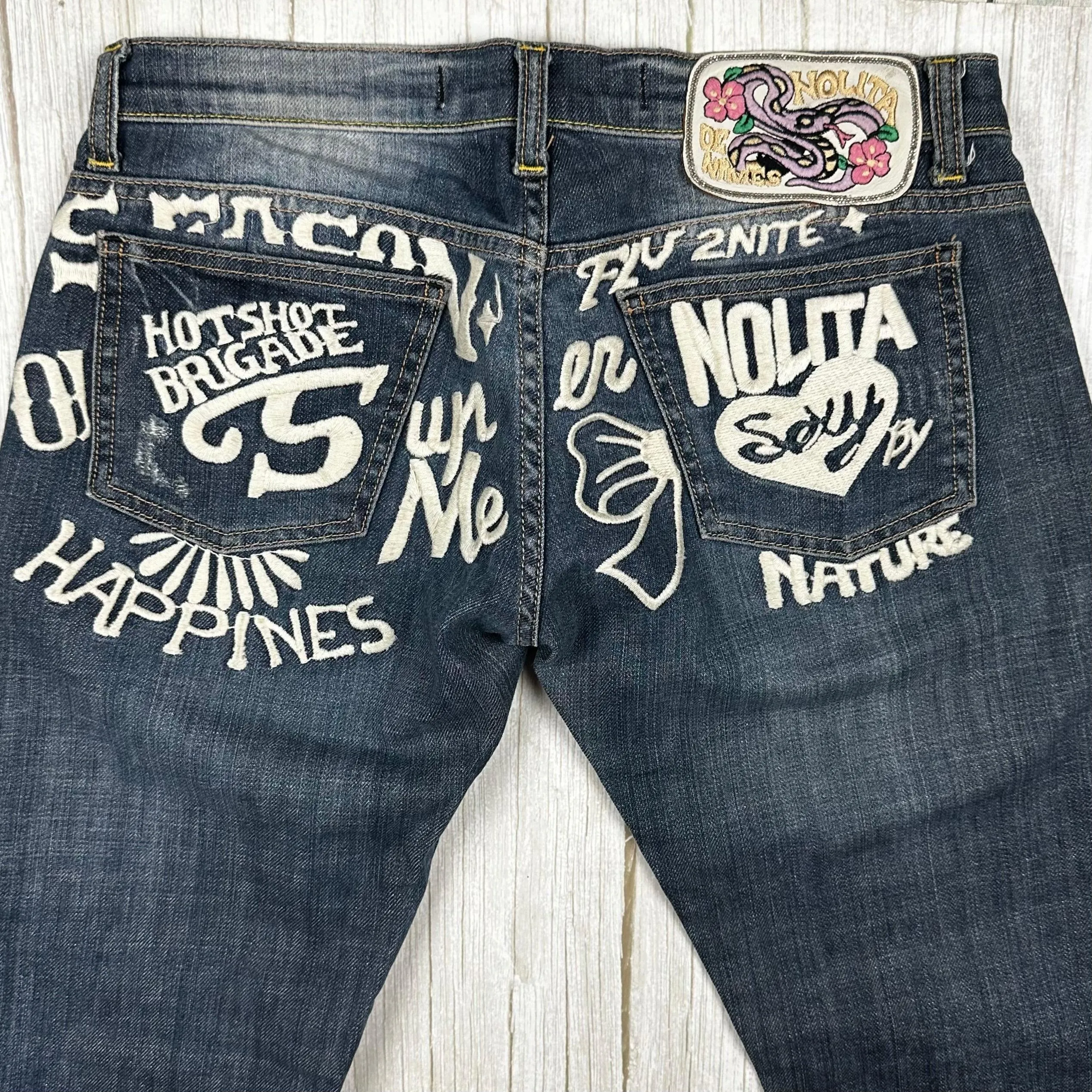 Nolita - Stunning Logo Seat Low Rise Jeans  -Size 26