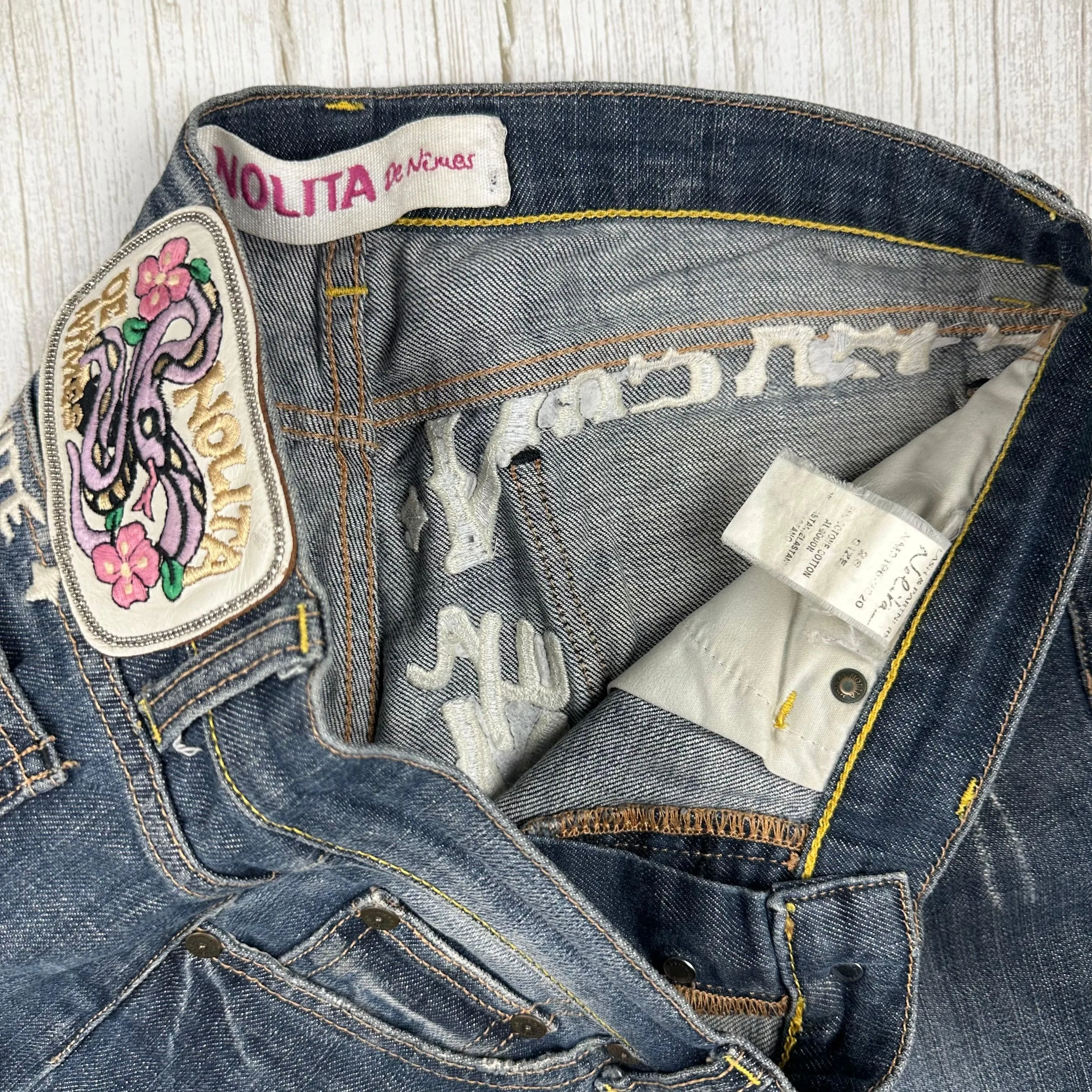 Nolita - Stunning Logo Seat Low Rise Jeans  -Size 26