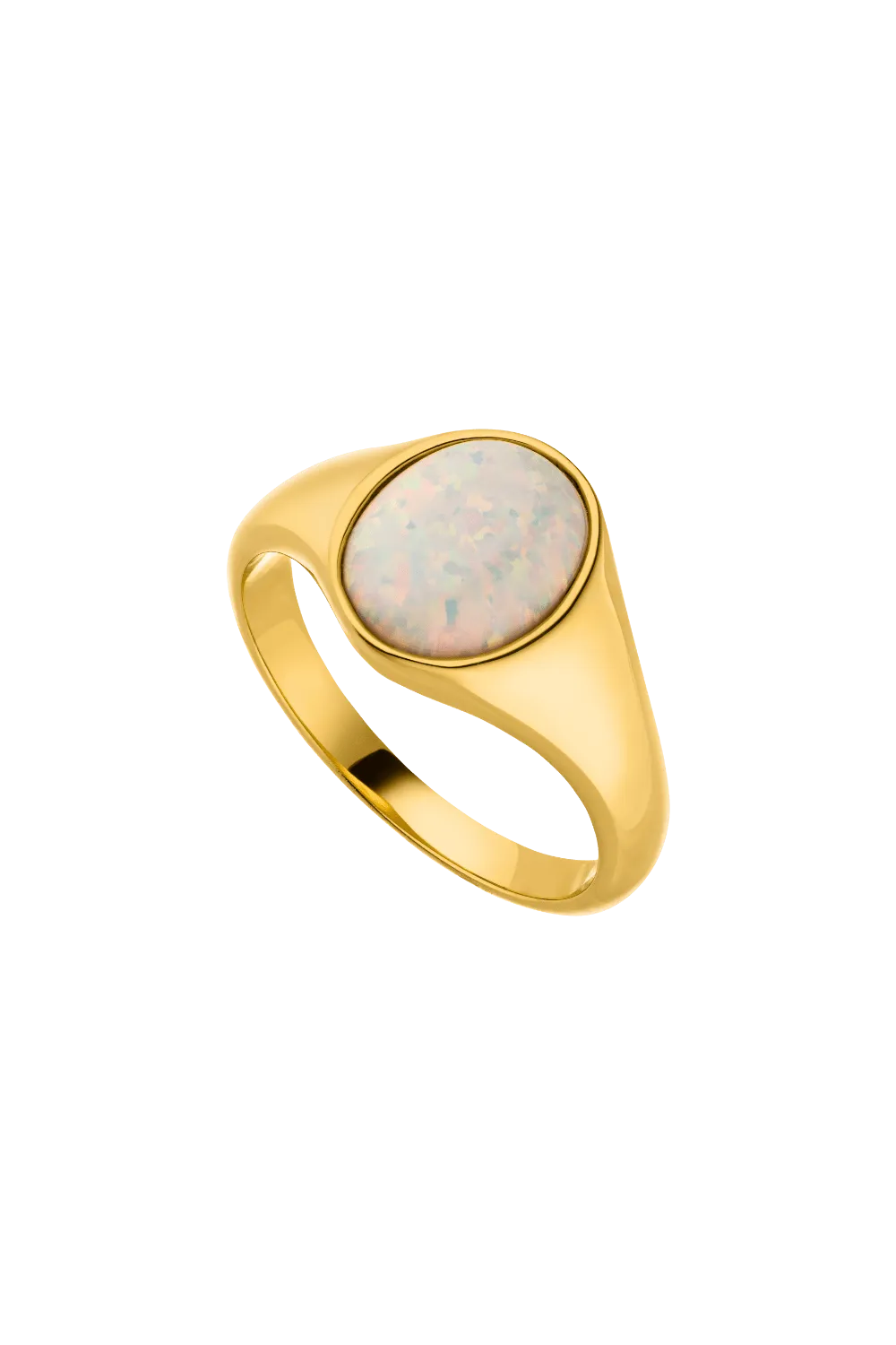 Opal Dream Signet Ring 14K Gold Plated
