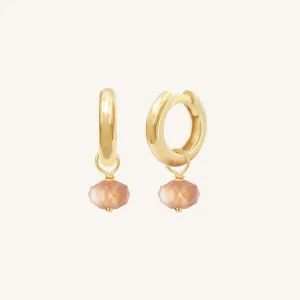 Opulent Orange Moonstone Plain Hoops - Stone of Hope