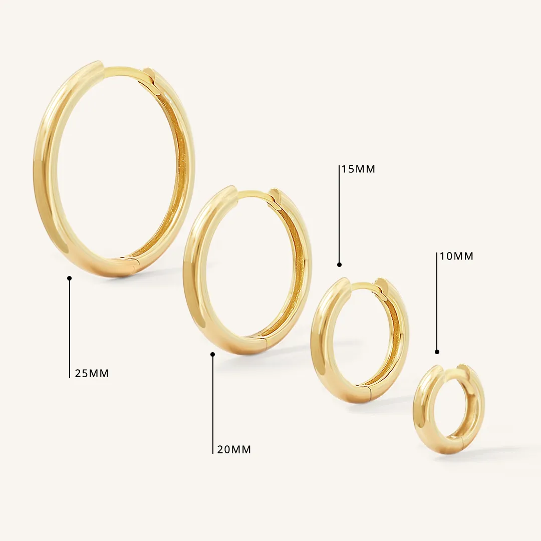 Opulent Orange Moonstone Plain Hoops - Stone of Hope