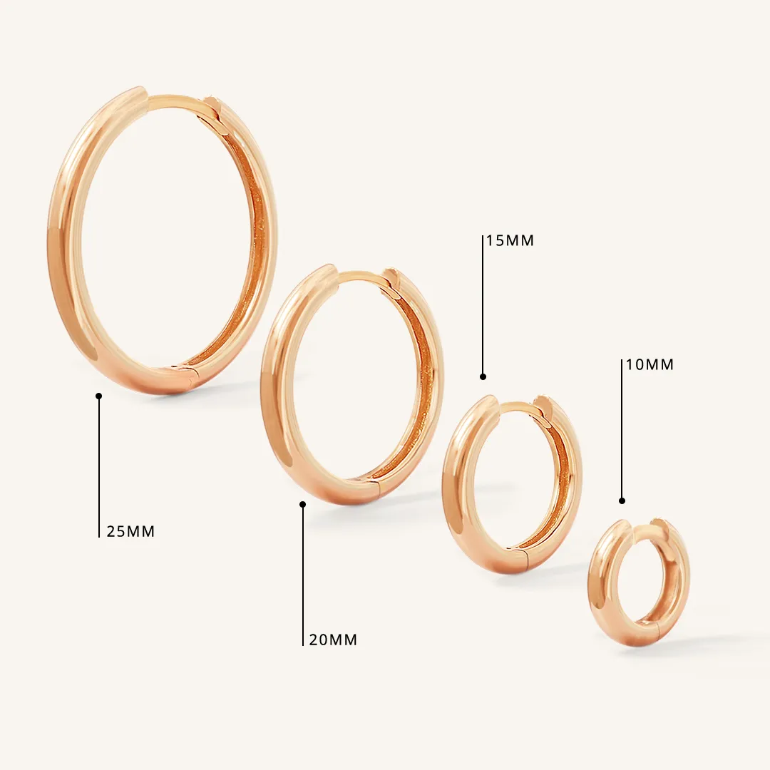 Opulent Orange Moonstone Plain Hoops - Stone of Hope