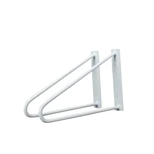 Original Hairpin Shelf Brackets / Floating Desk Brackets, Pair of 2‚ White