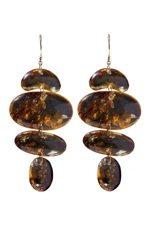 Oval Amber Totem Earrings