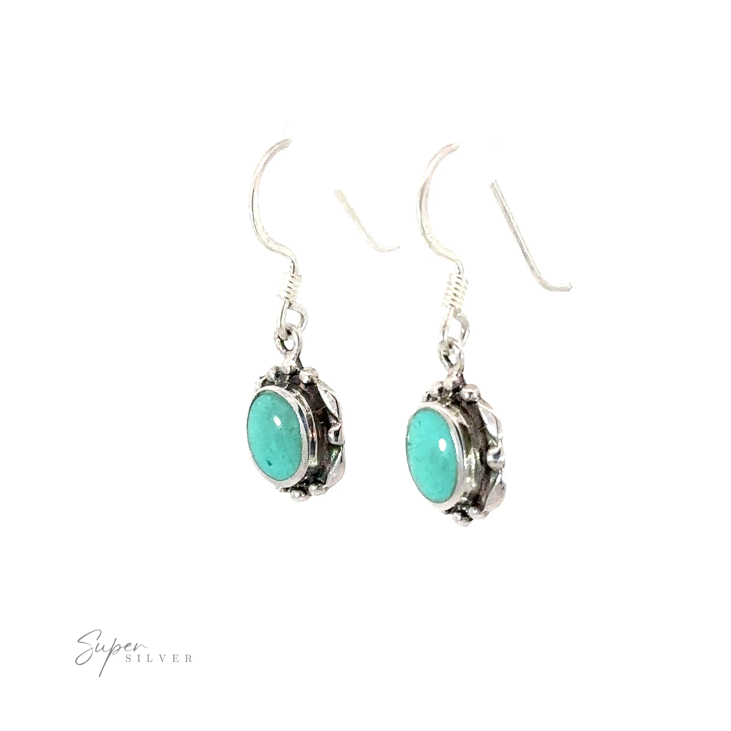 Oval Inlaid Stone Earrings