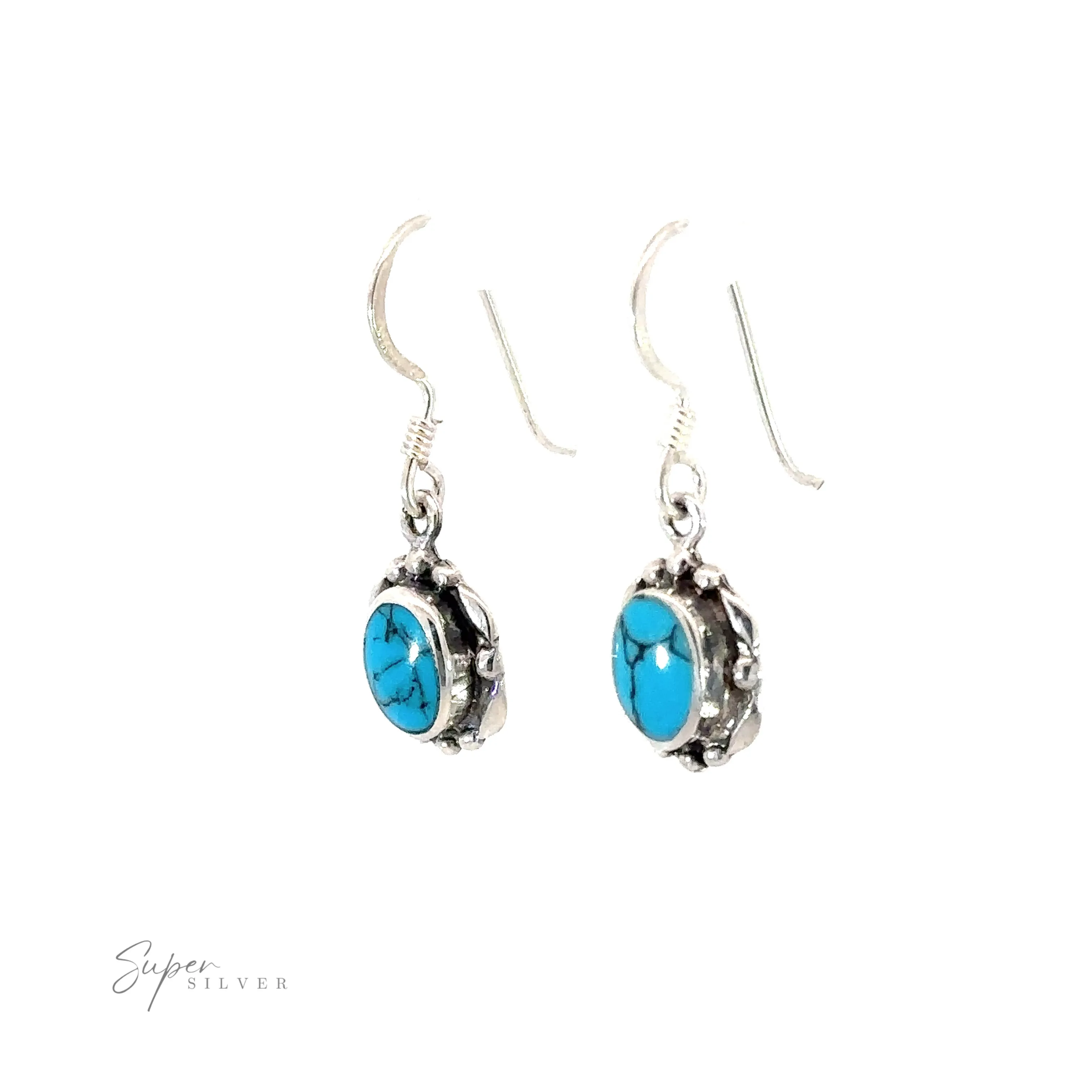Oval Inlaid Stone Earrings