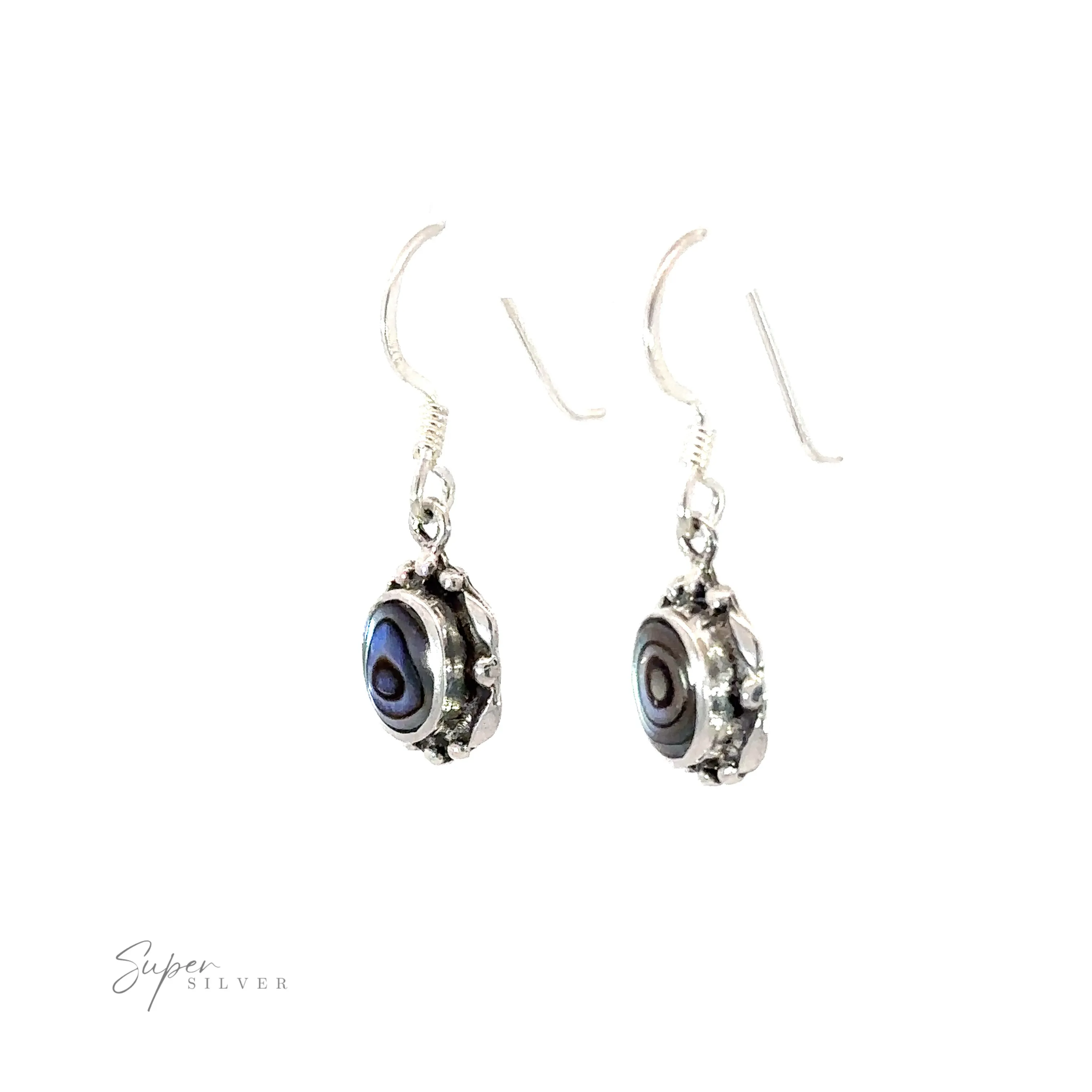 Oval Inlaid Stone Earrings