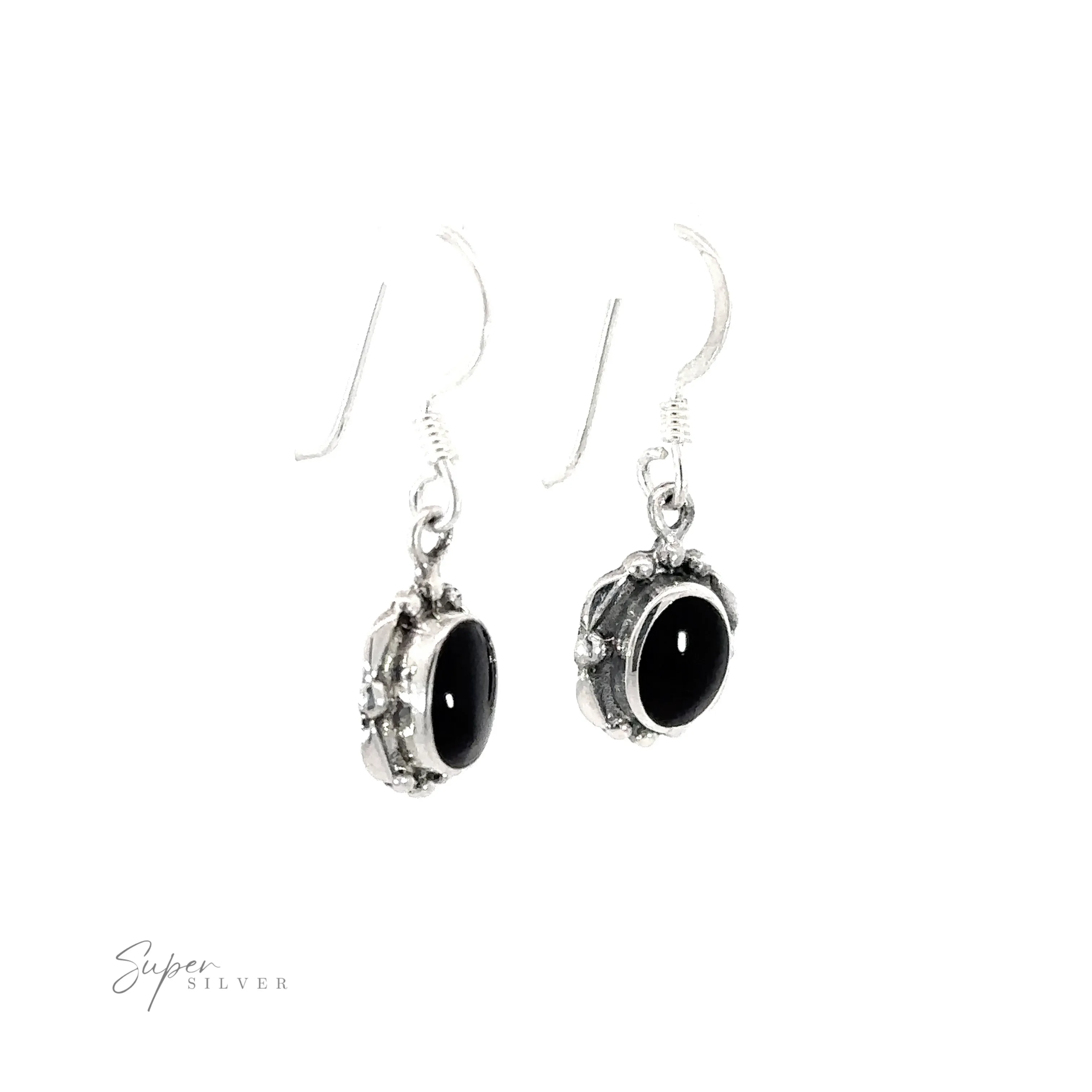 Oval Inlaid Stone Earrings