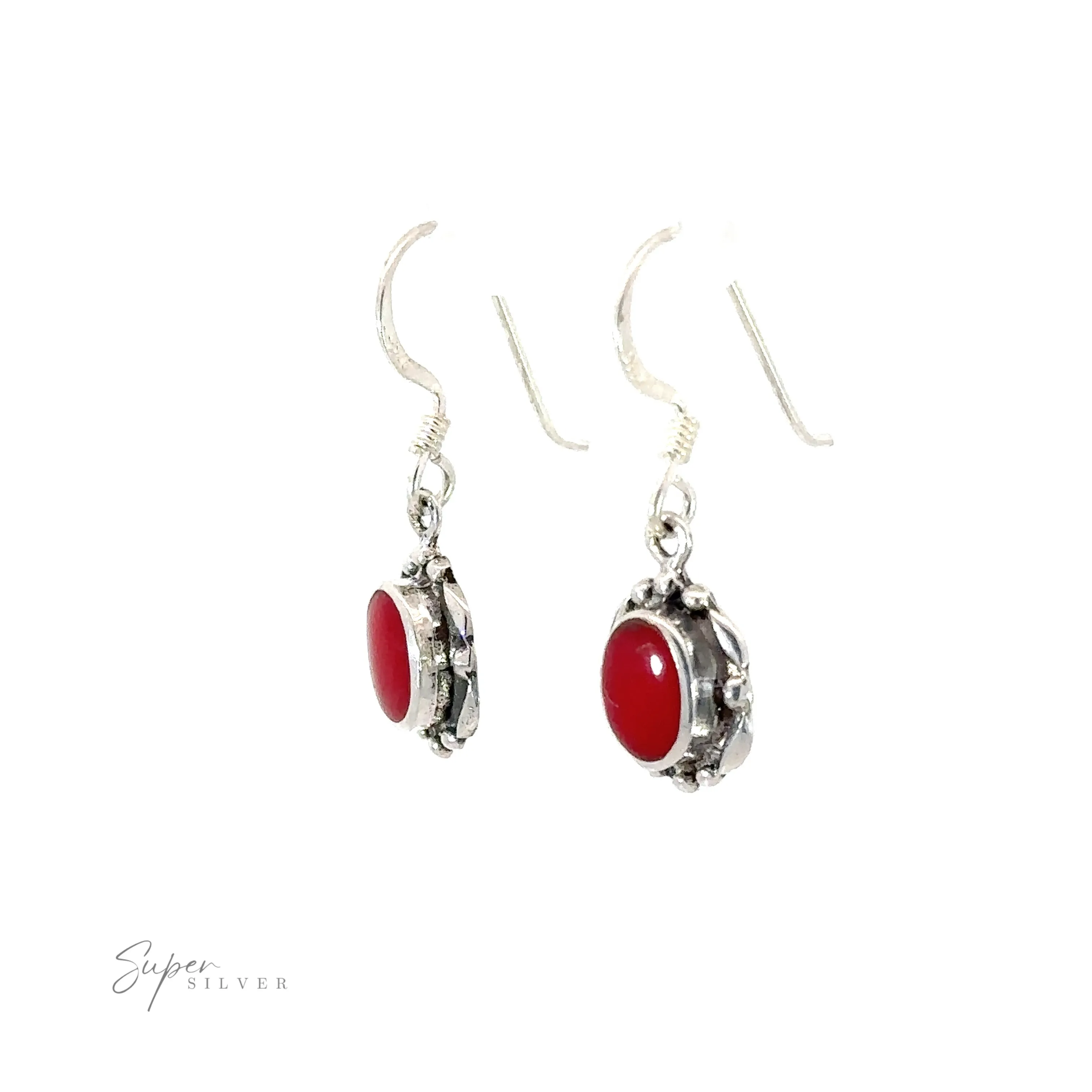 Oval Inlaid Stone Earrings