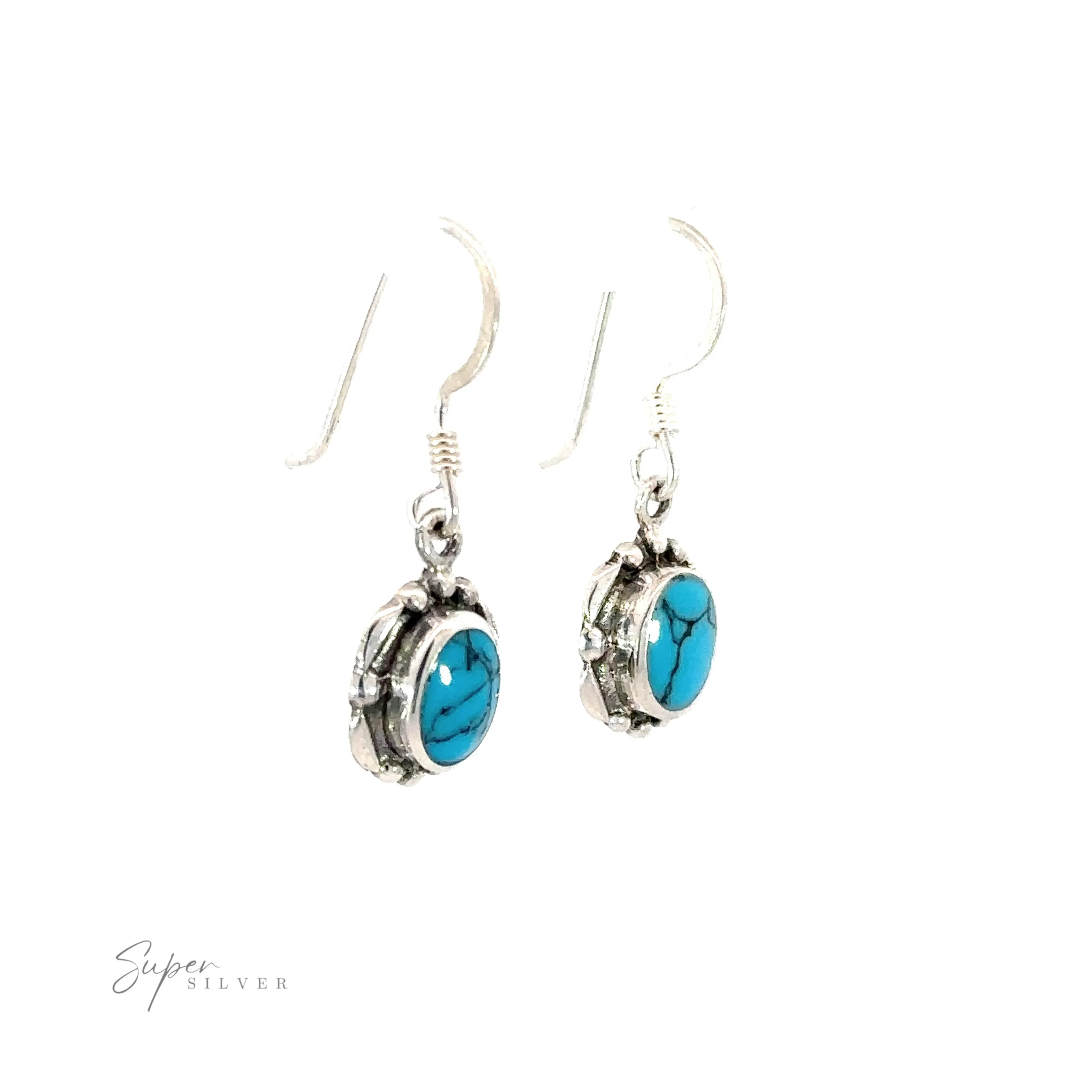 Oval Inlaid Stone Earrings