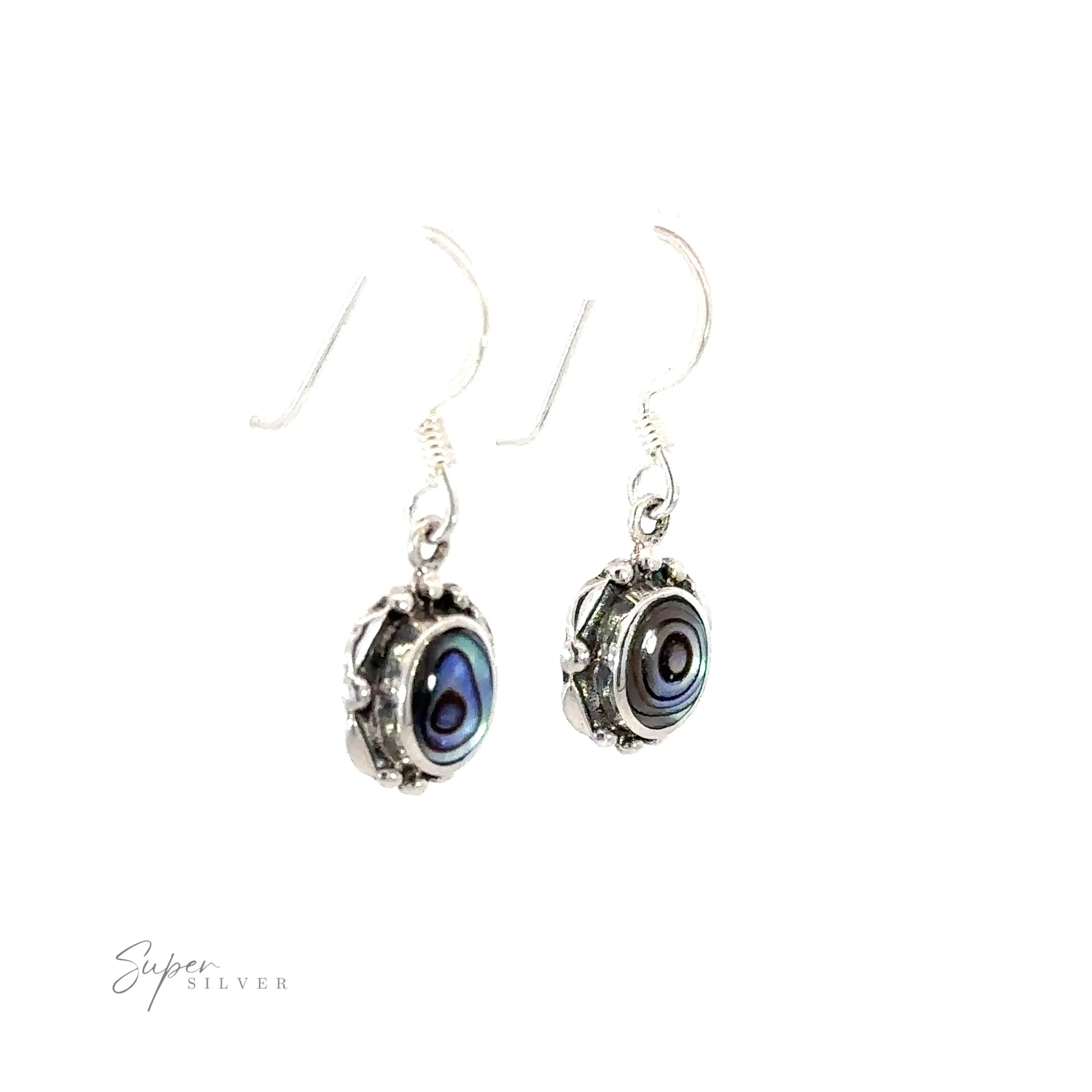 Oval Inlaid Stone Earrings