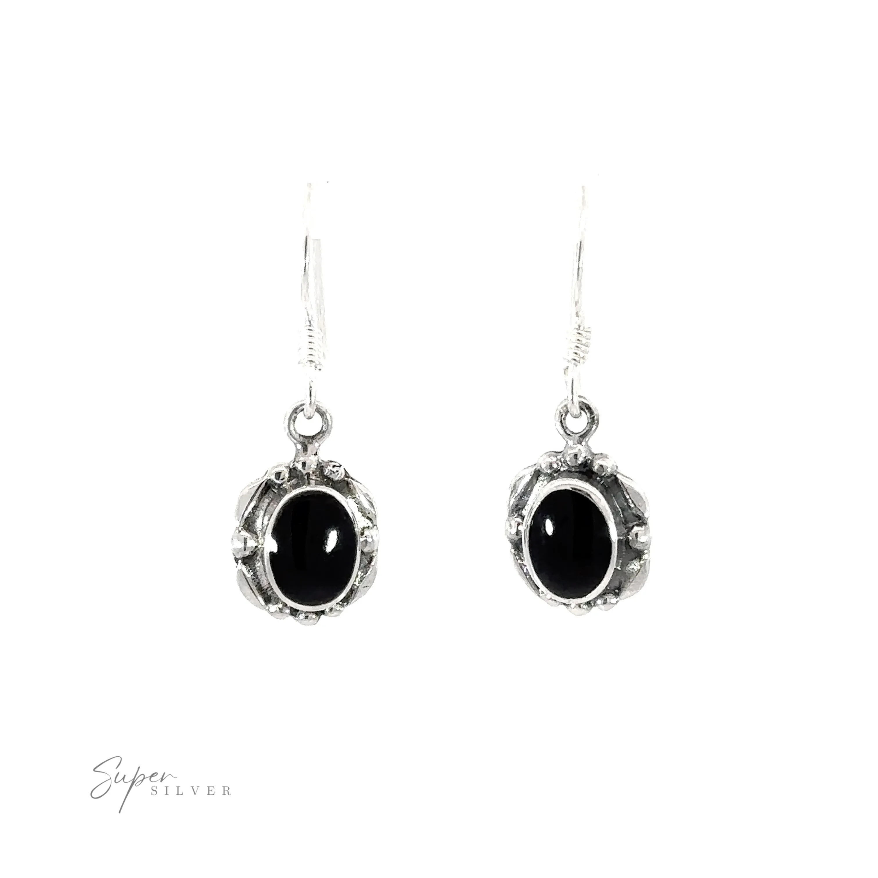 Oval Inlaid Stone Earrings
