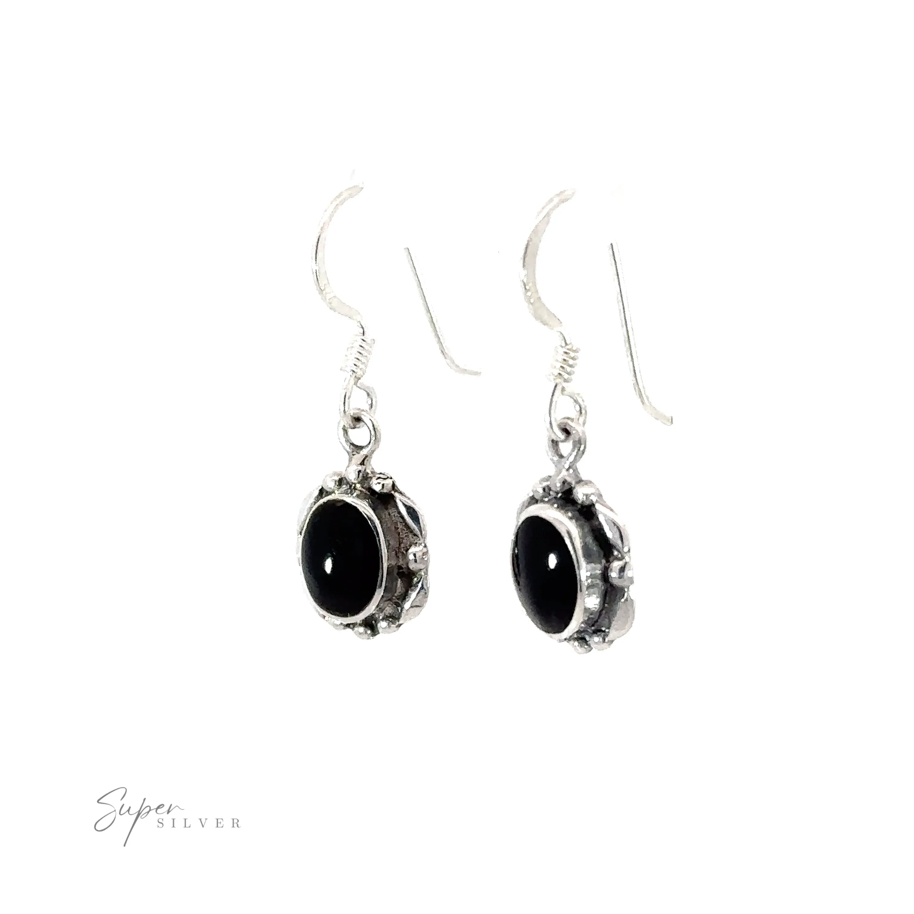 Oval Inlaid Stone Earrings