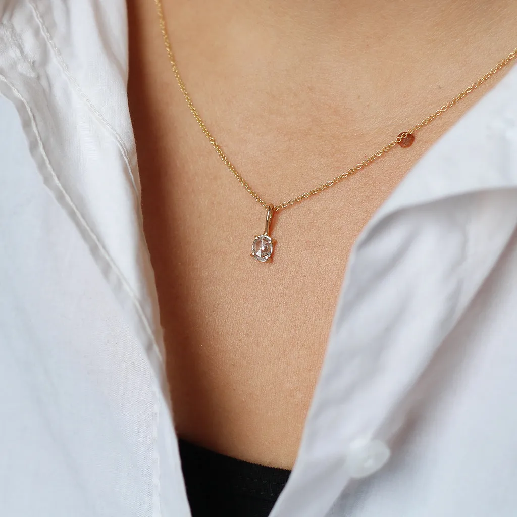 Oval Rose Cut Diamond Necklace