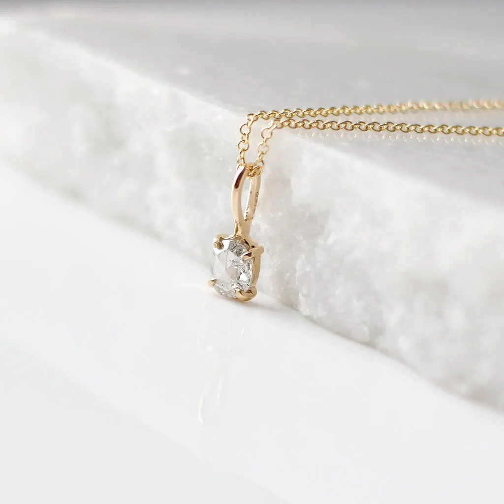 Oval Rose Cut Diamond Necklace