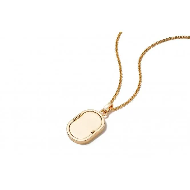 Palm Leaf Oval Locket 18ct Gold Plated Necklace LK01_GP