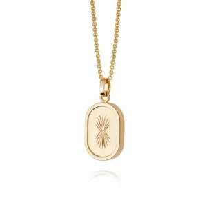 Palm Leaf Oval Locket 18ct Gold Plated Necklace LK01_GP