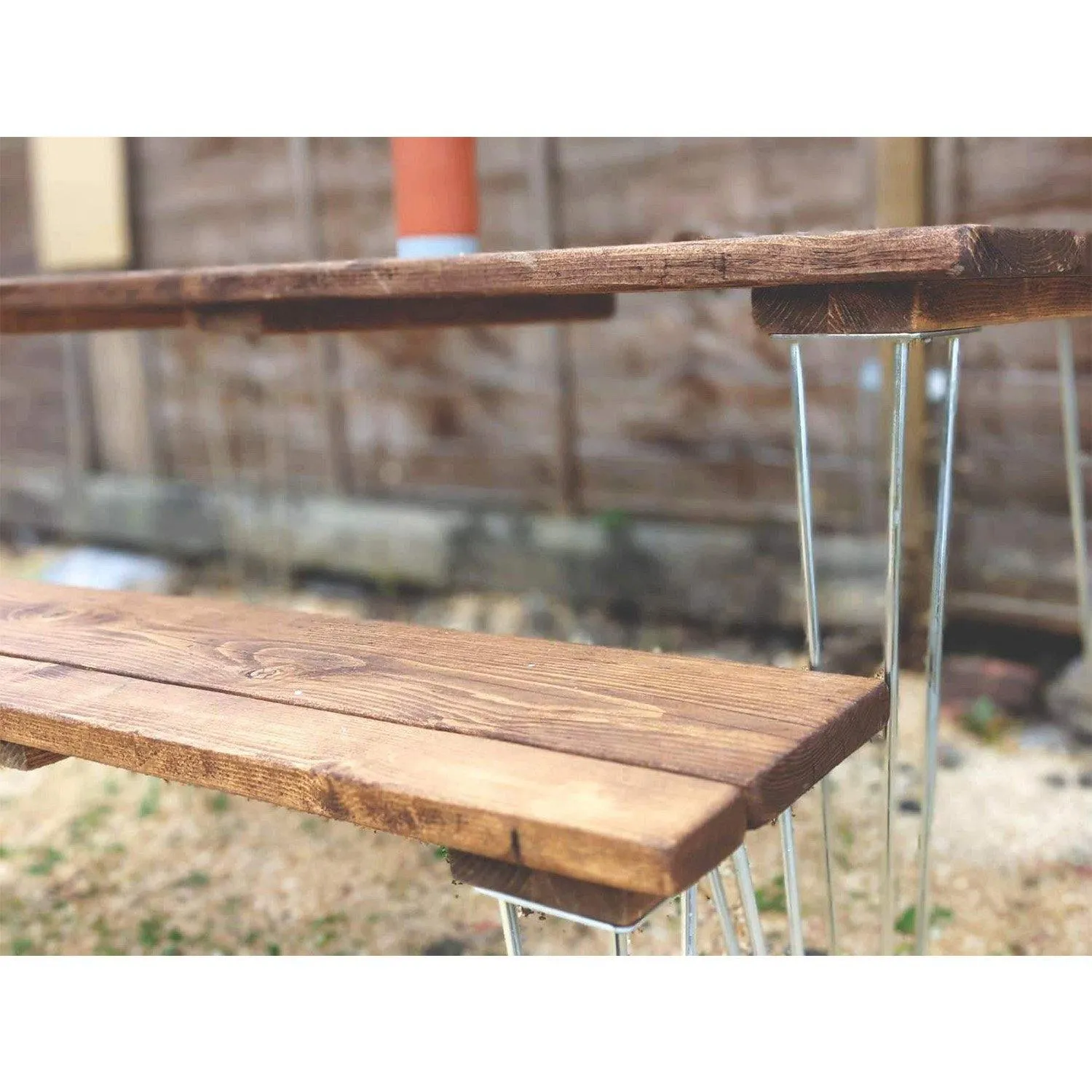 PAN: Garden Bench With Galvanised Hairpins