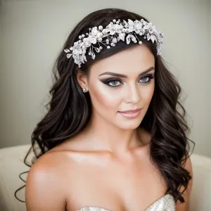 Pearls Rhinestone Bridal Hair Hoop Wedding Hair Accessories Woman Head Jewellery