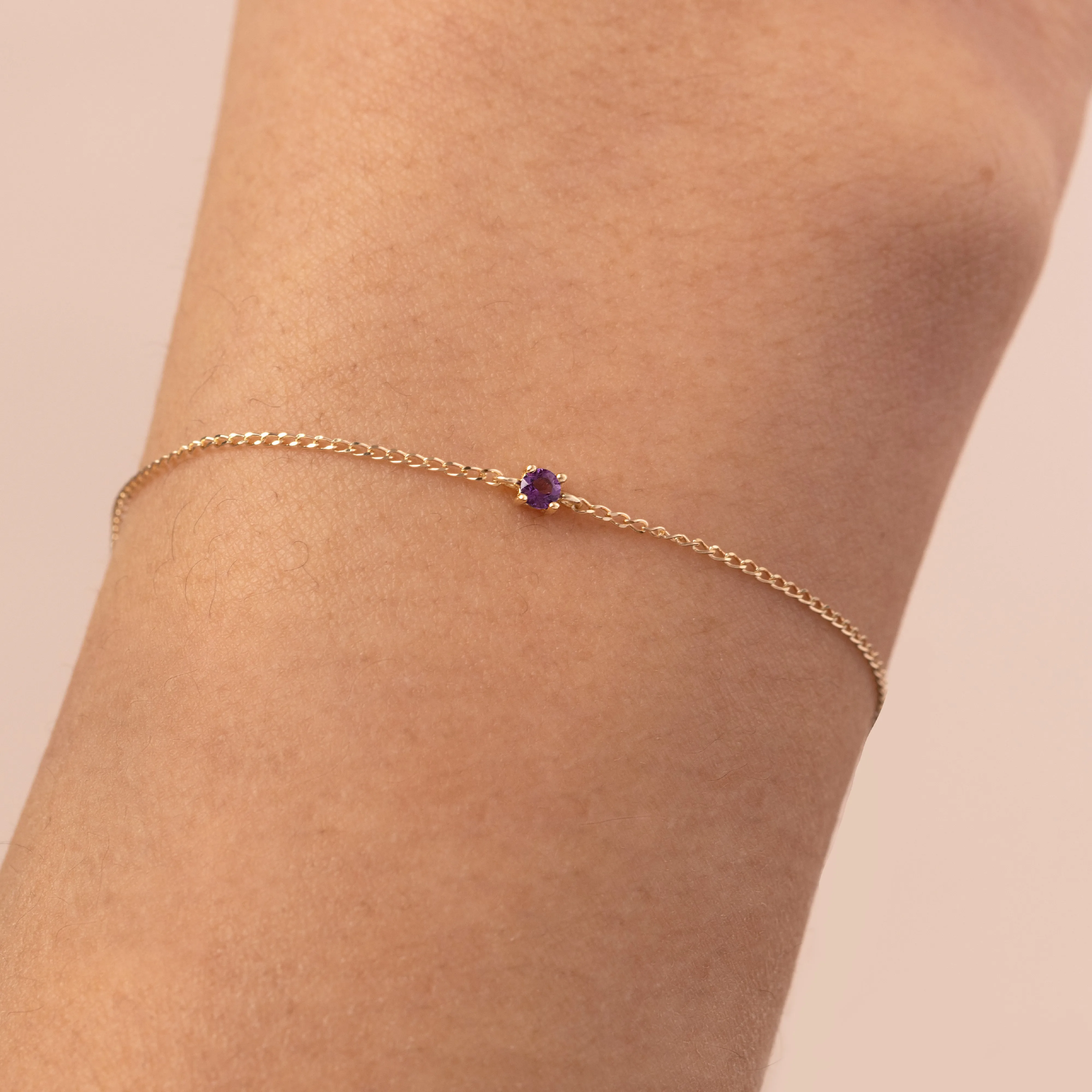 Permanent amethyst bracelet