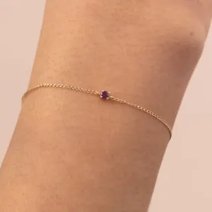 Permanent amethyst bracelet