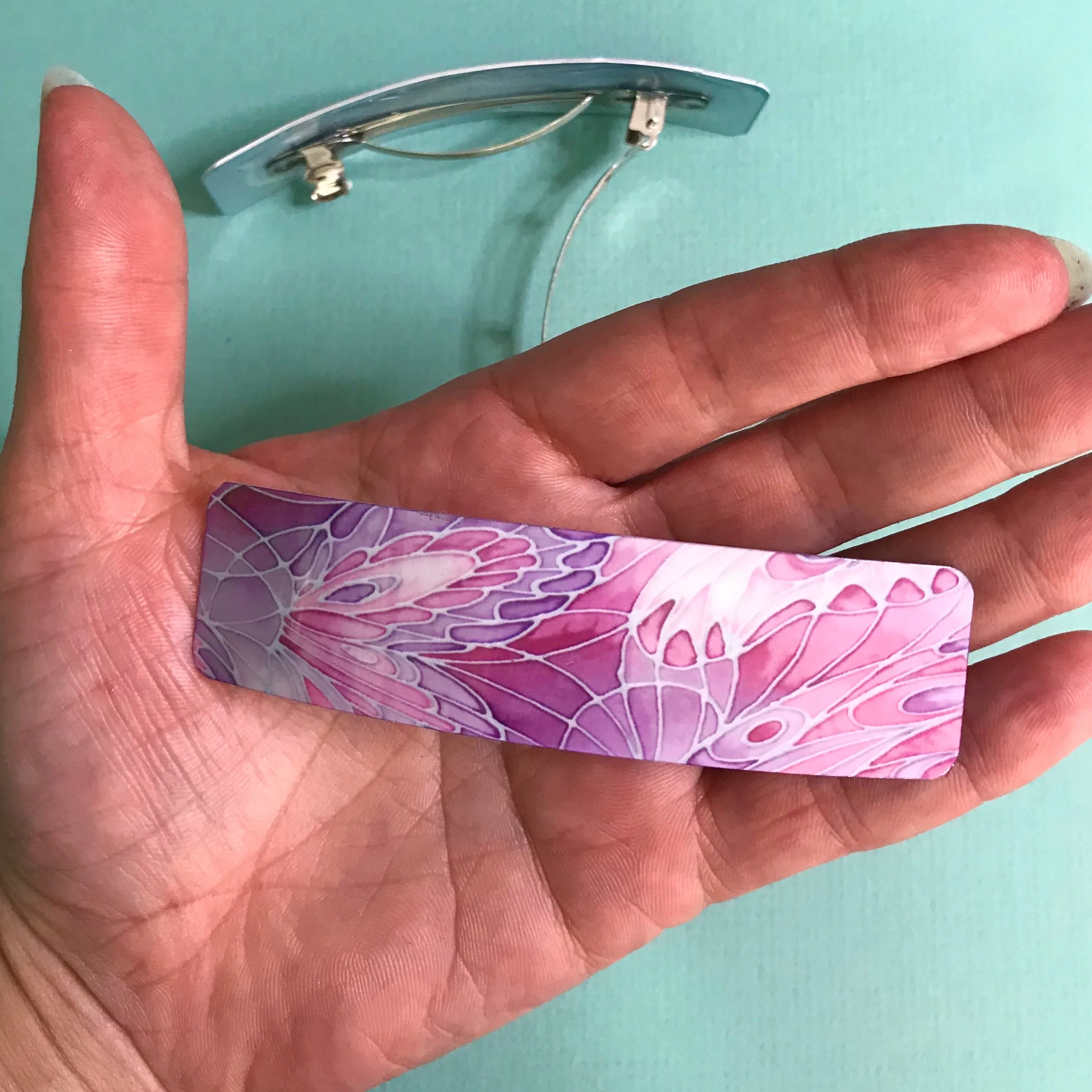 Pink Butterfly Contemporary Hair Clip