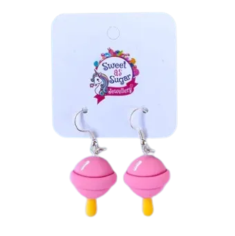 Pink Lollipop Dangle Earrings