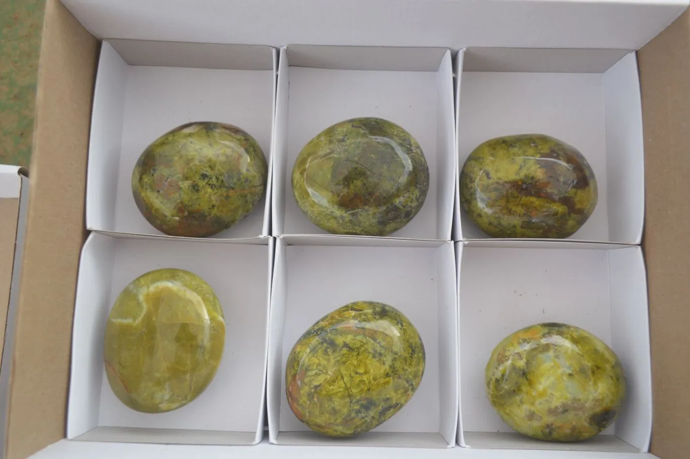 Polished Green Opal Free Forms  x 6 From Antsirabe, Madagascar
