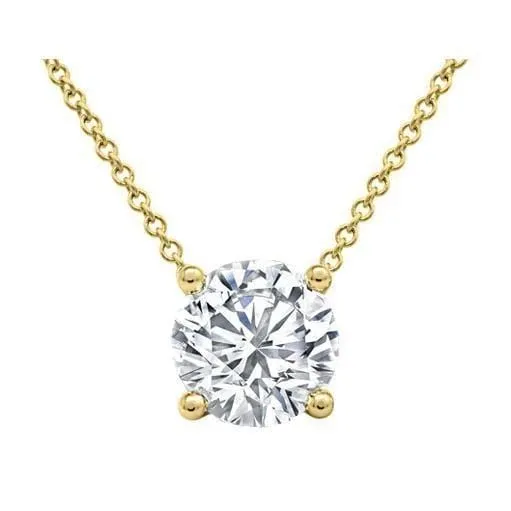 Prong or Bezel Set Diamond Solitaire Pendant GIA Certified