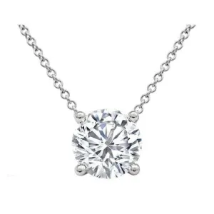 Prong or Bezel Set Diamond Solitaire Pendant GIA Certified