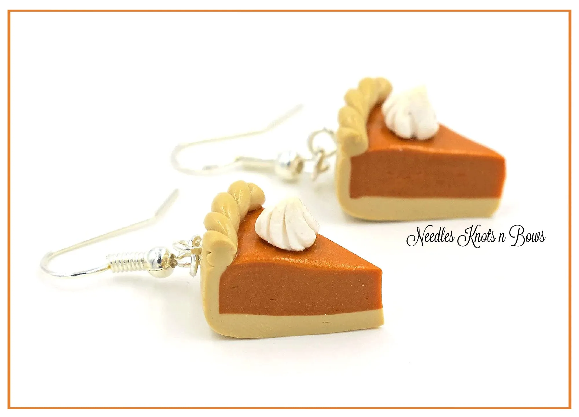 Pumpkin Pie Dangle Earrings, Fall Thanksgiving