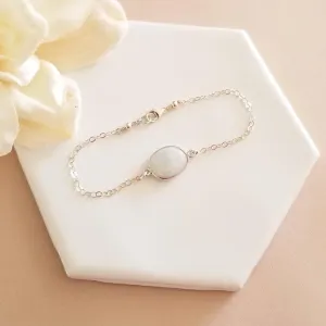 Rainbow Moonstone Bracelet, Sterling Silver or Gold Filled