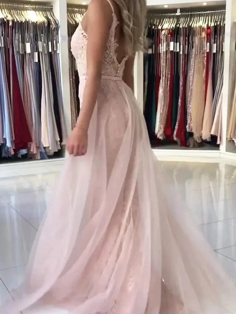 Red Mermaid Prom Dress with Tulle Overskirt,Stunning Evening Dress,PD00422