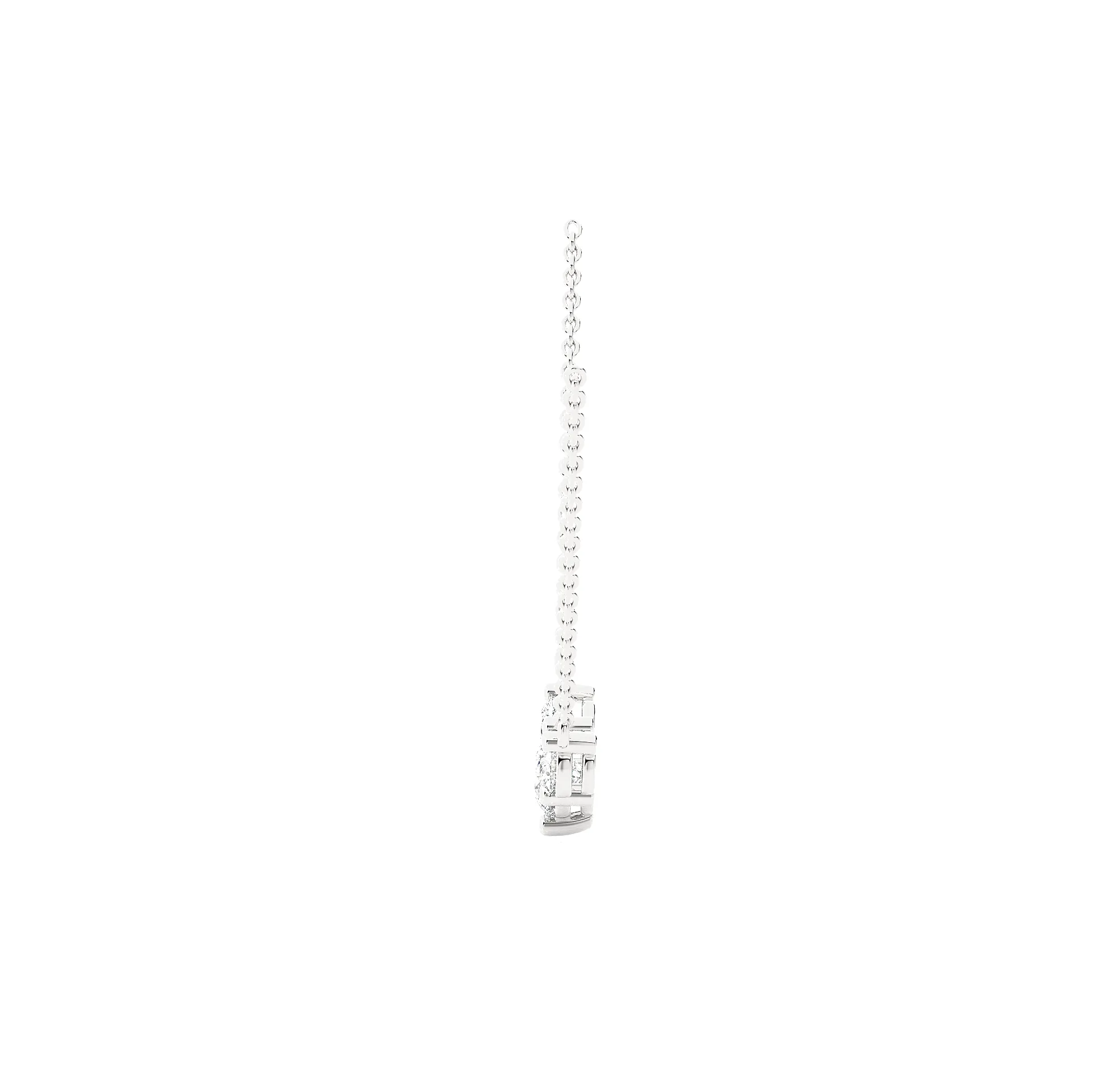 Round Lab Grown Diamond Three Stone Necklace