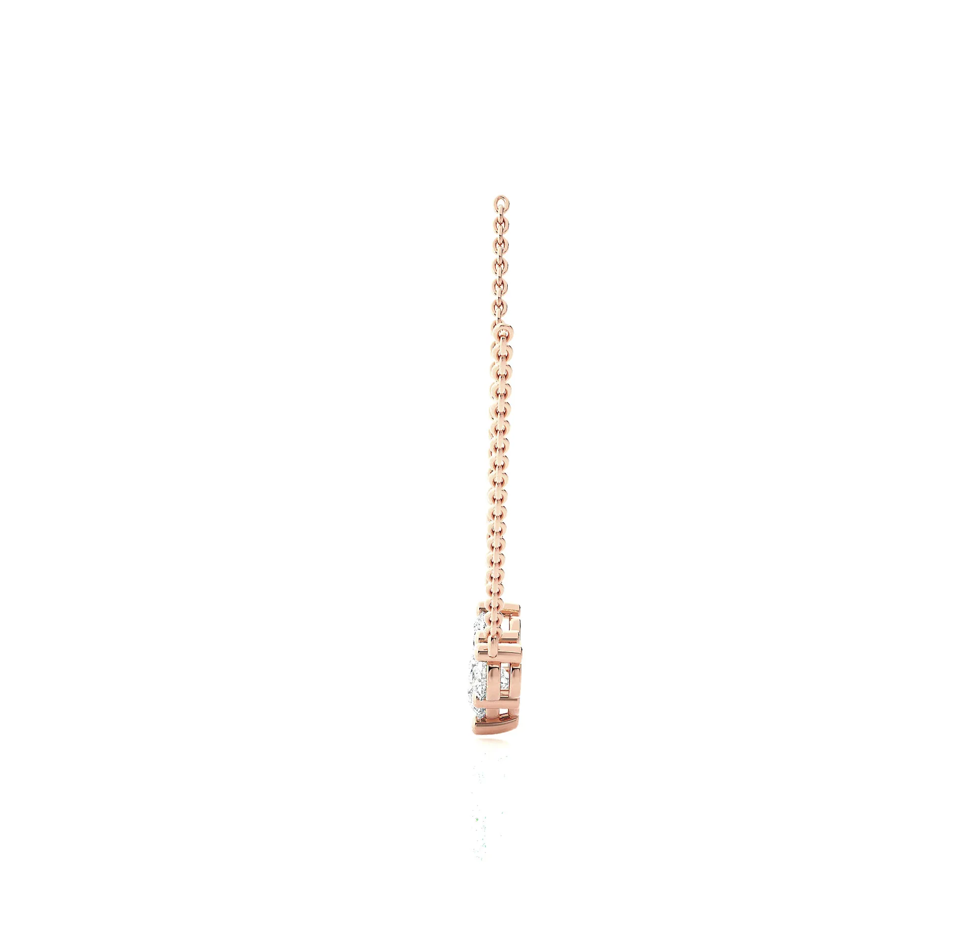 Round Lab Grown Diamond Three Stone Necklace